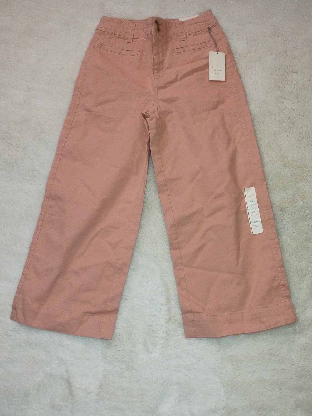 a new day Wide-Leg Chino Capris in Dusty Rose